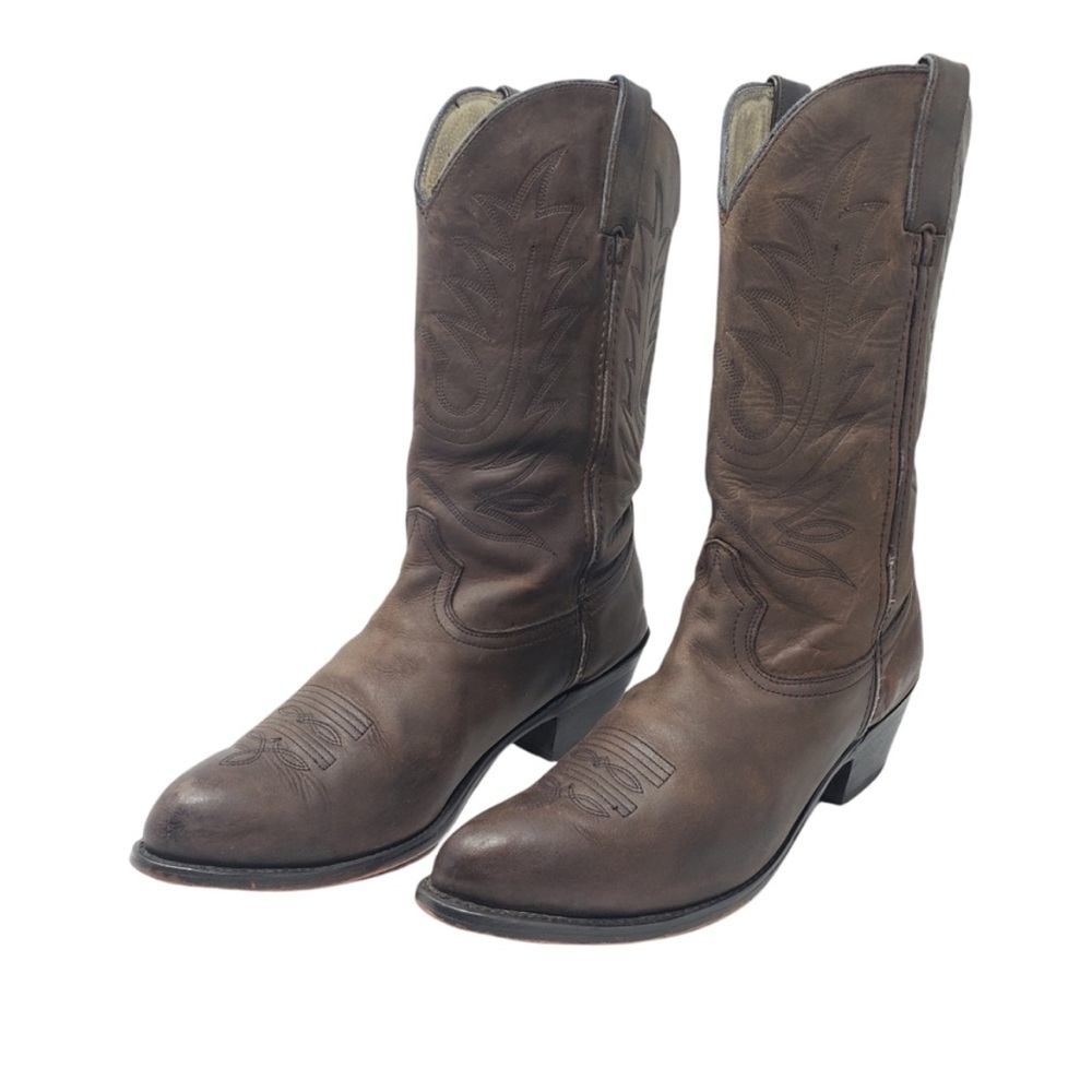 Durango Brown Leather Cowboy Boots Women Size 9E (wide) Western knee high